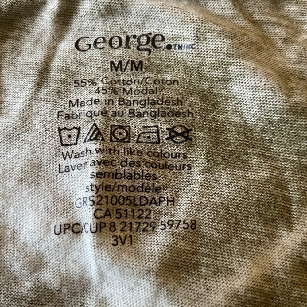 George T-Shirt Womens Medium Olive Green Excellent Tie Dye Cotton - Picture 2 of 3